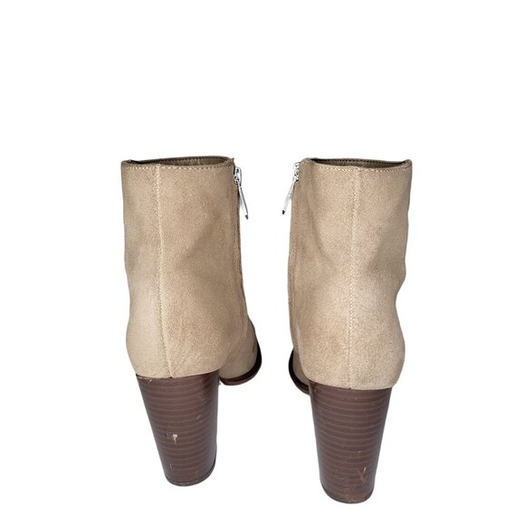 Sam Edelman Blake Ankle Boots Women Sz 8 Suede Leather Zip Up Block Heel Winter - Picture 4 of 6